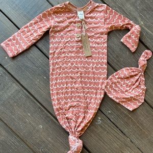 Larkspur Baby Company Knotted Gown & Hat